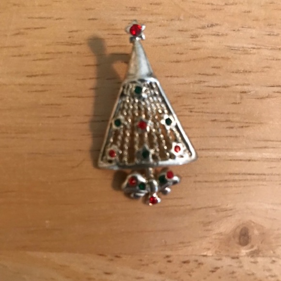 Christmas Tree Pendant Austrian Crystals Vintage - Picture 1 of 5